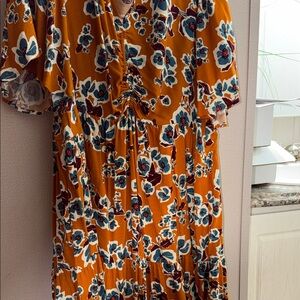 Ava & Viv Orange Floral Maxi Dress